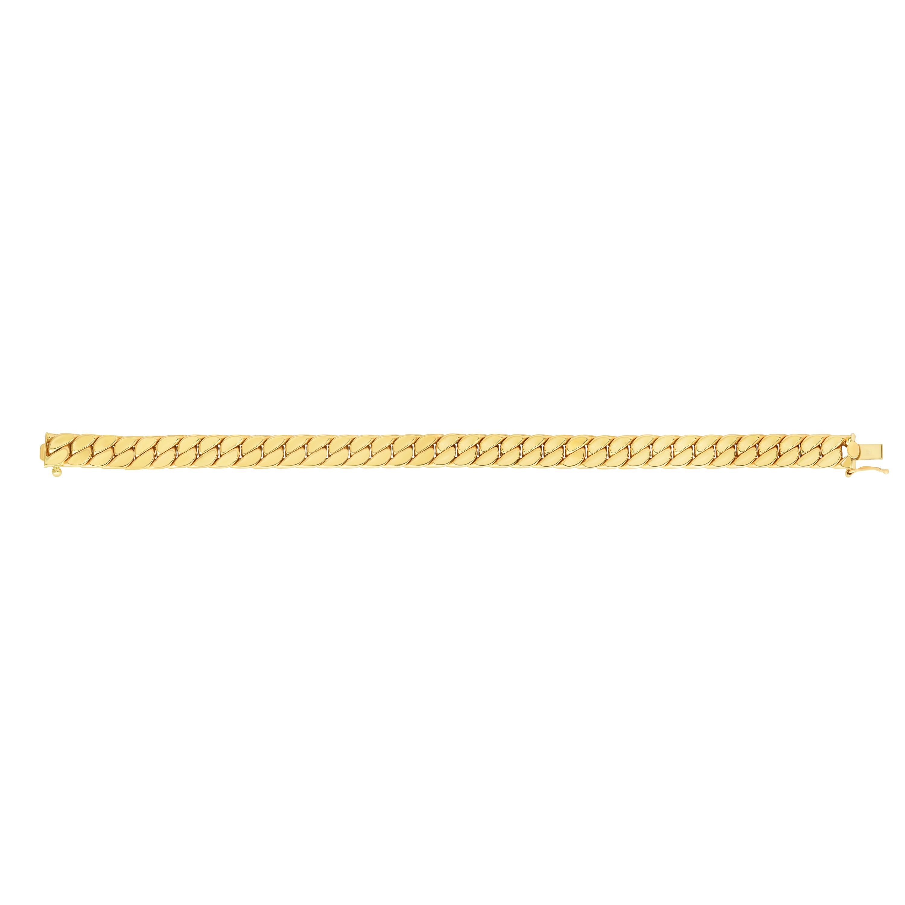 14K Yellow Gold 8" Men's Modern Curb Bracelet 