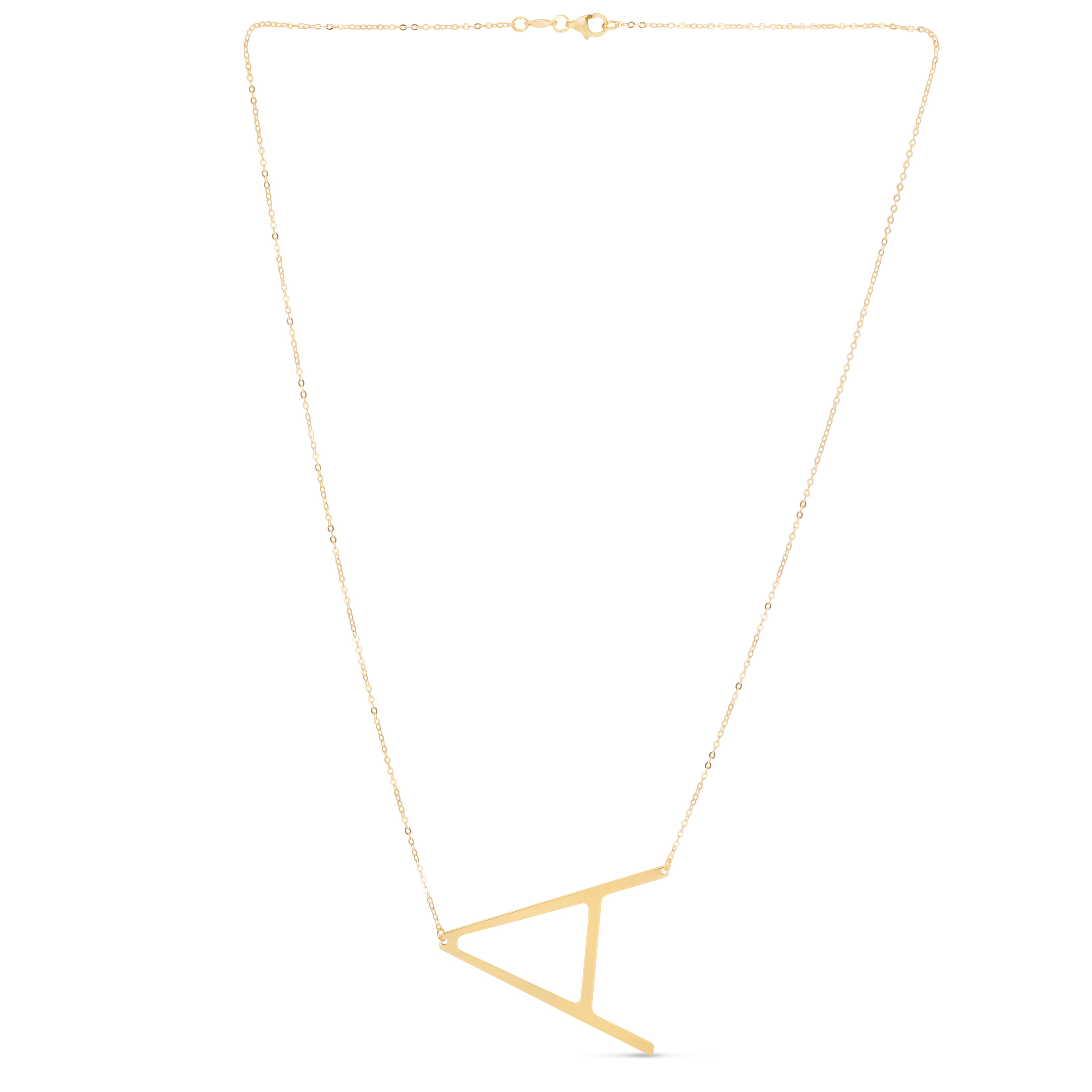 14K Yellow Gold Yours Truly Large Initial A 18" Necklace