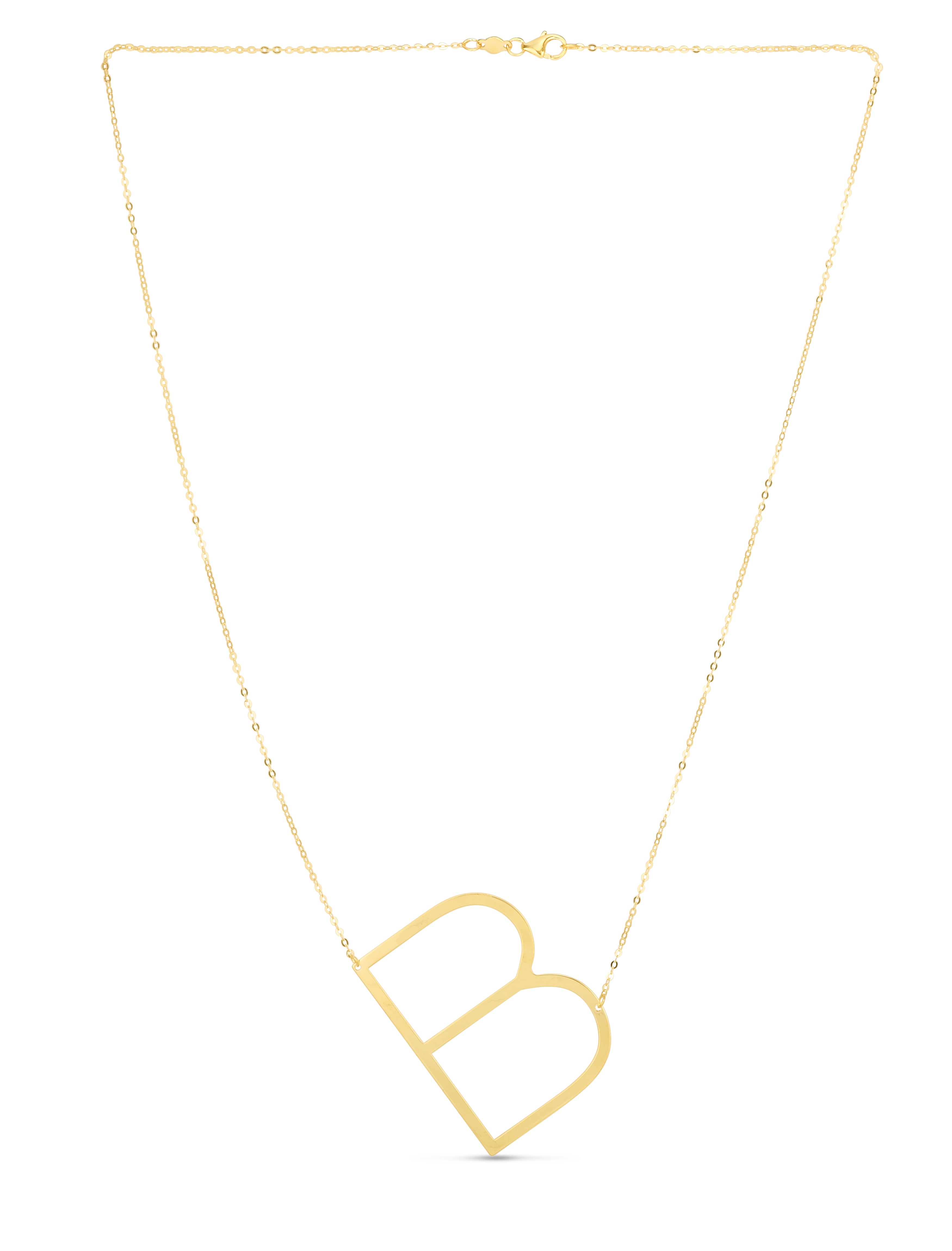 14K Yellow Gold Yours Truly Large Initial B 18" Necklace