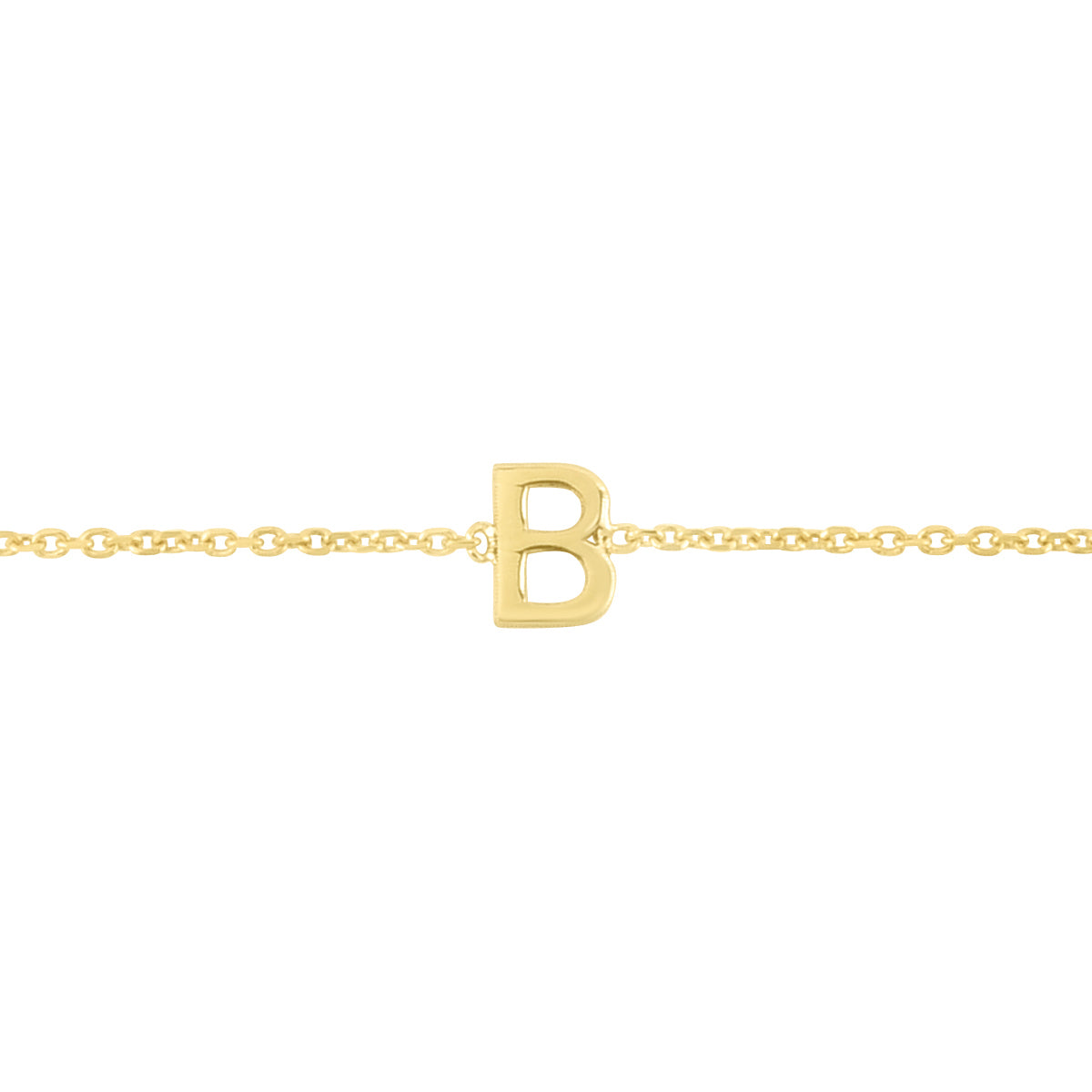 14K Yellow Gold 18" Mini Initial B Necklace