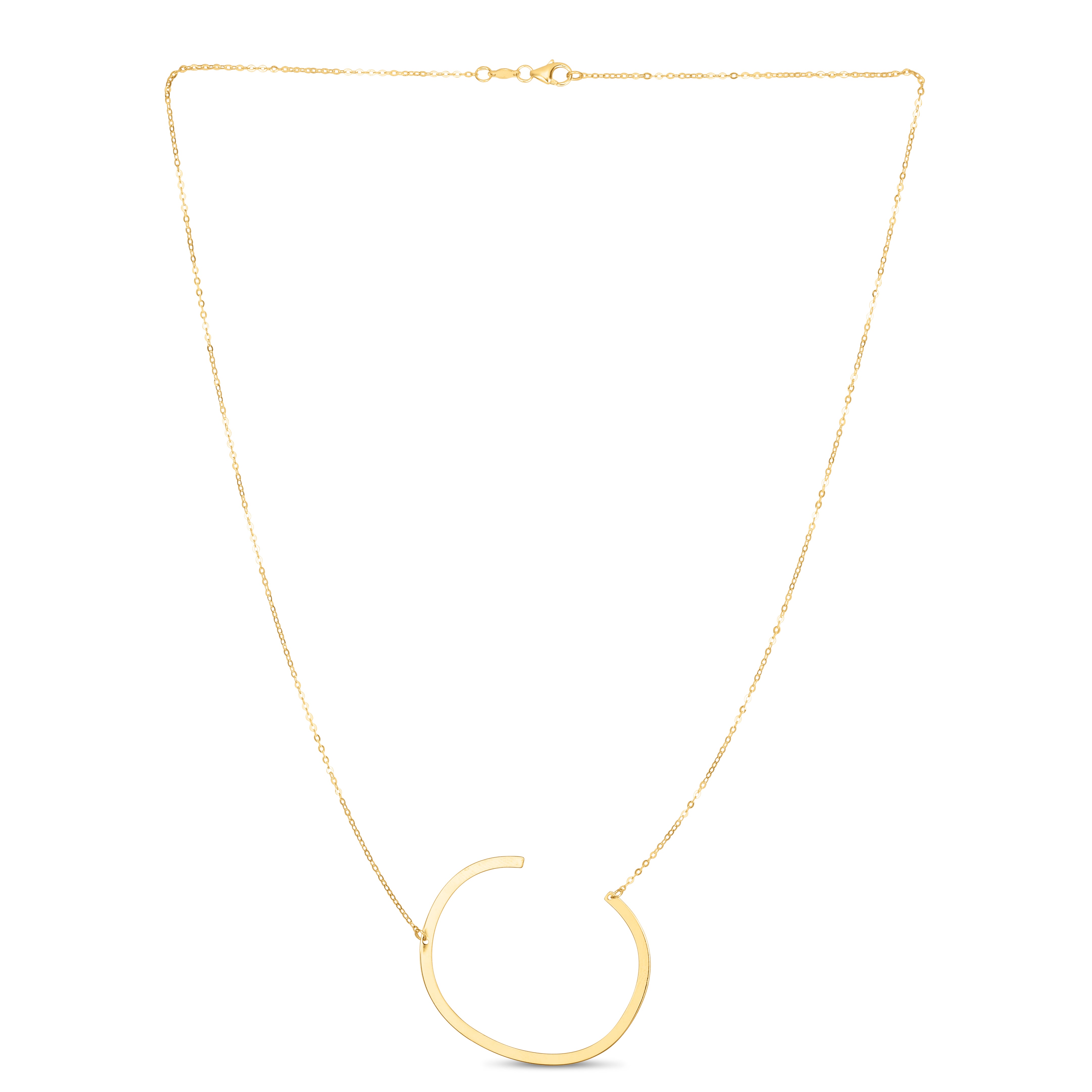 14K Yellow Gold Yours Truly Large Initial C 18" Necklace