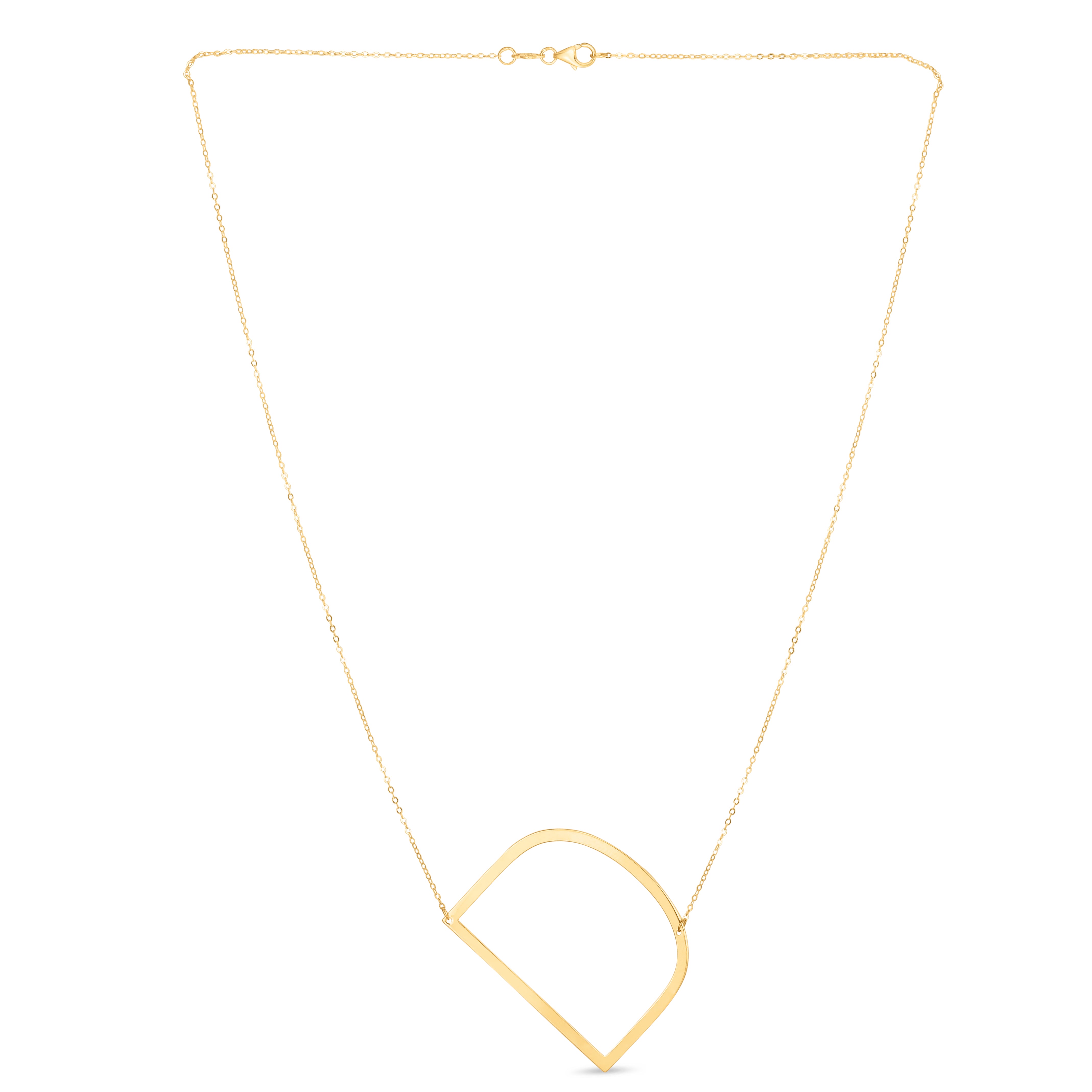 14K Yellow Gold Yours Truly Large Initial D 18" Necklace