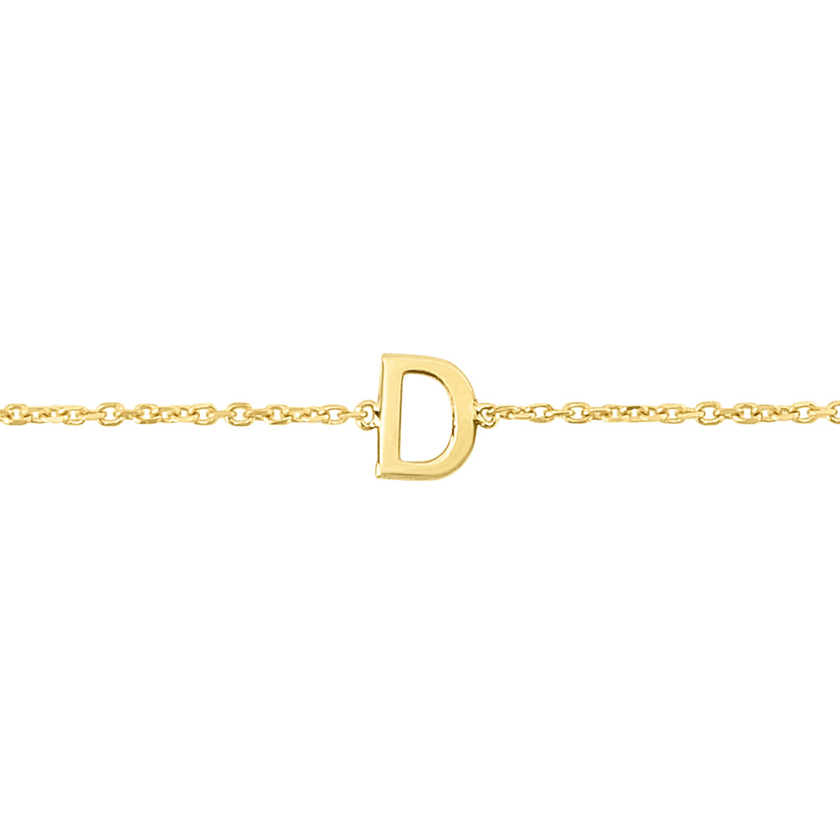 14K Yellow Gold 18" Mini Initial D Necklace