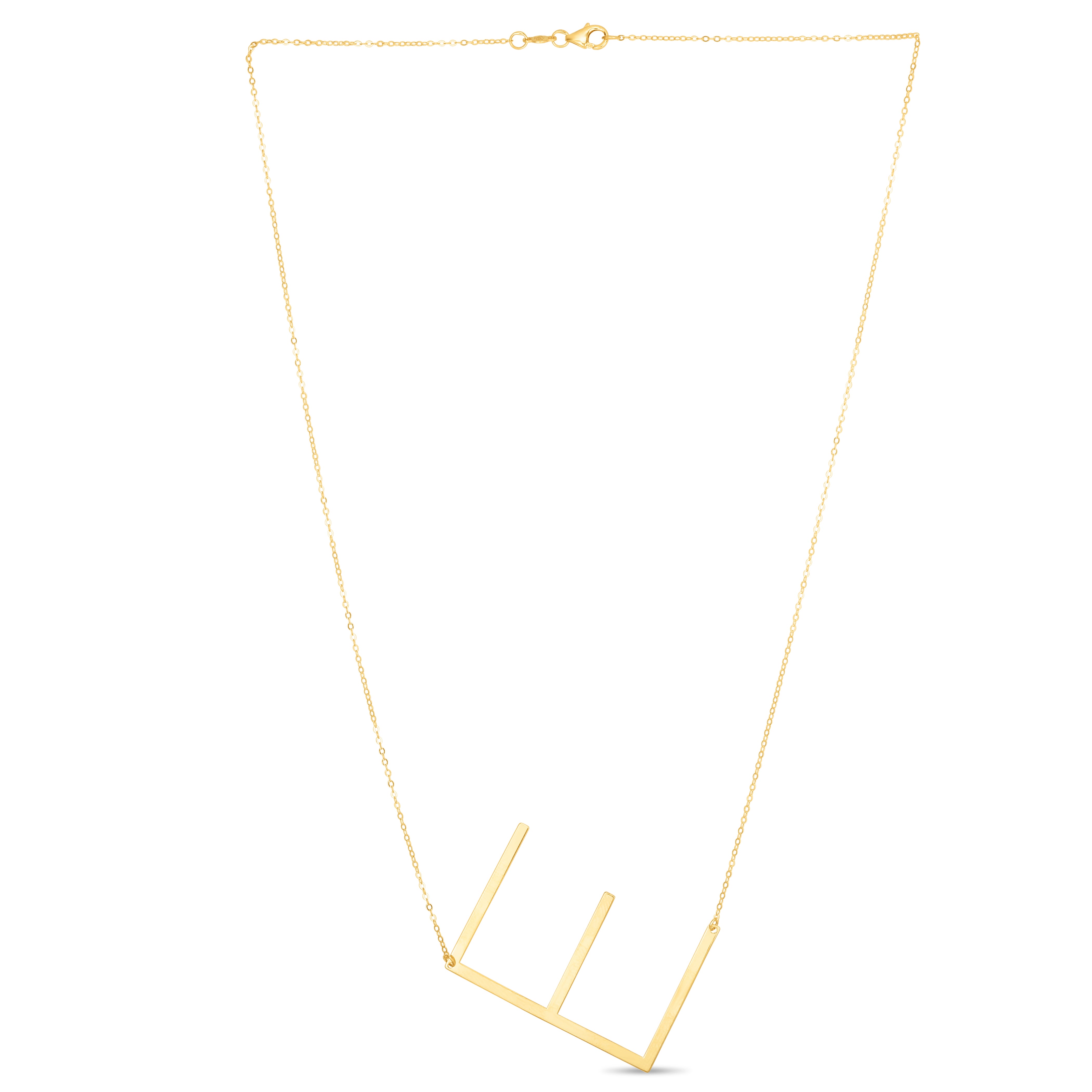 14K Yellow Gold Yours Truly Large Initial E 18" Necklace