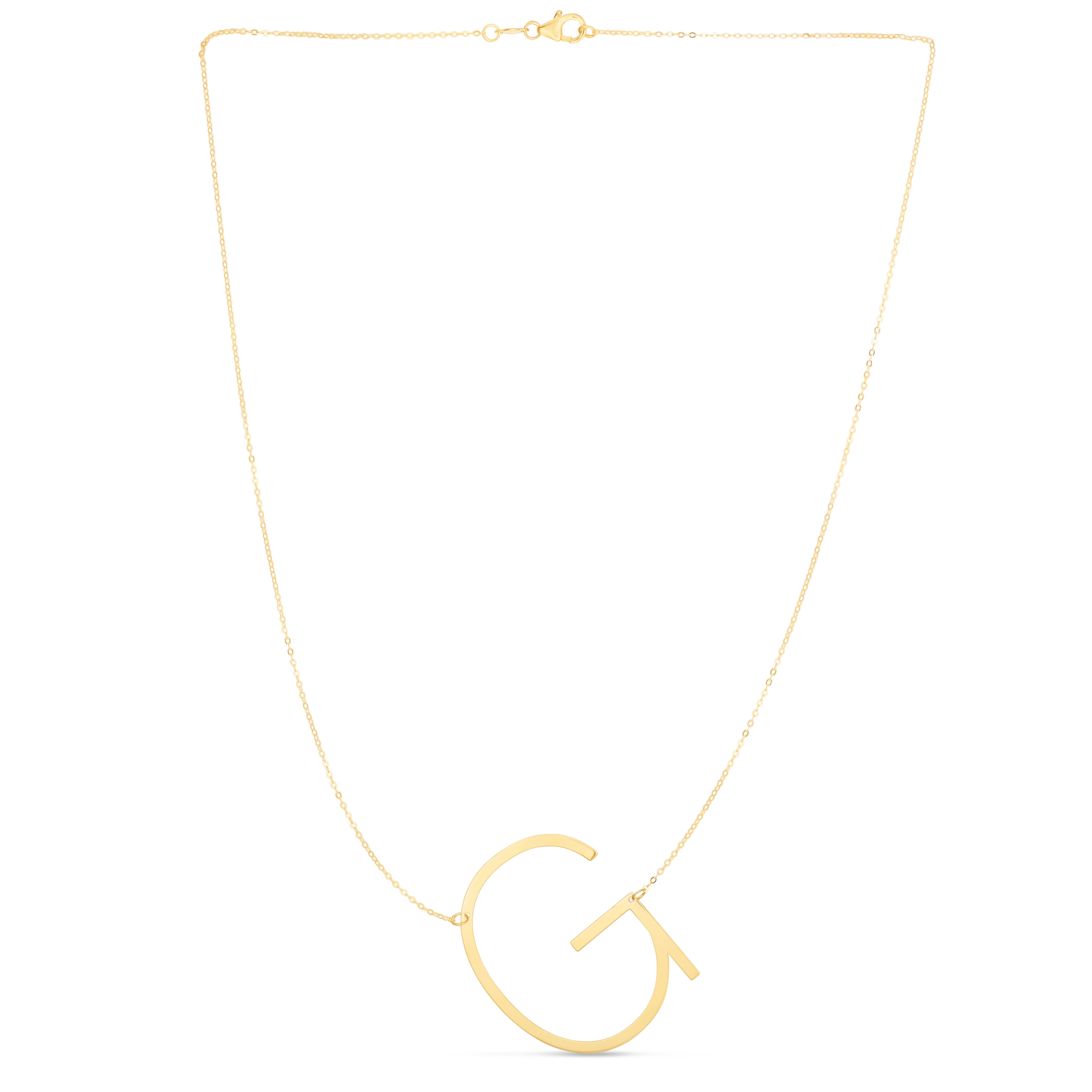 14K Yellow Gold Yours Truly Large Initial G 18" Necklace