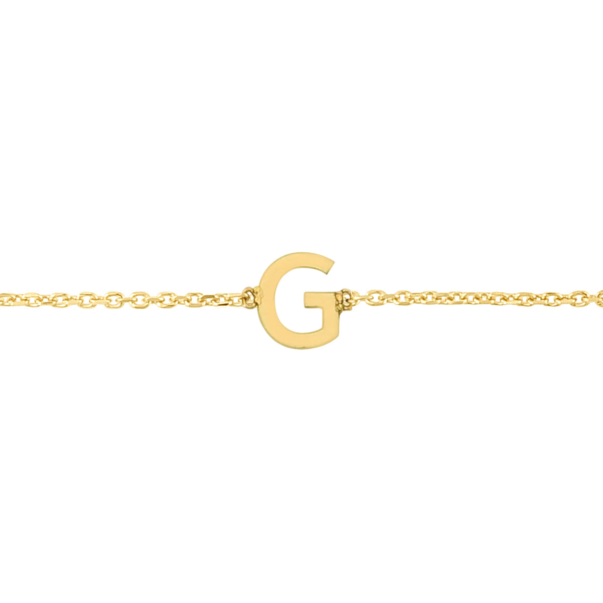 14K Yellow Gold 18" Mini Initial G Necklace