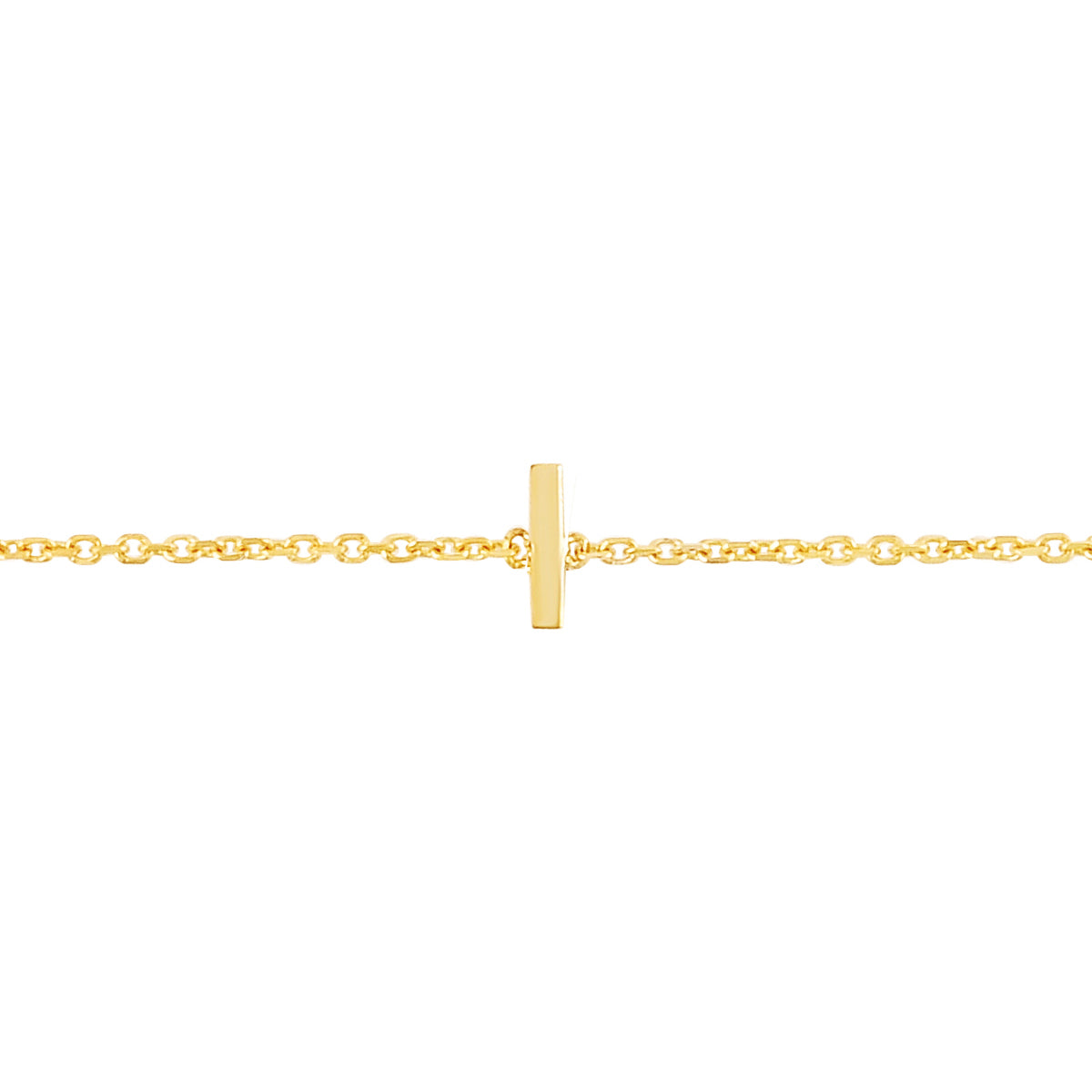 14K Yellow Gold 18" Mini Initial I Necklace