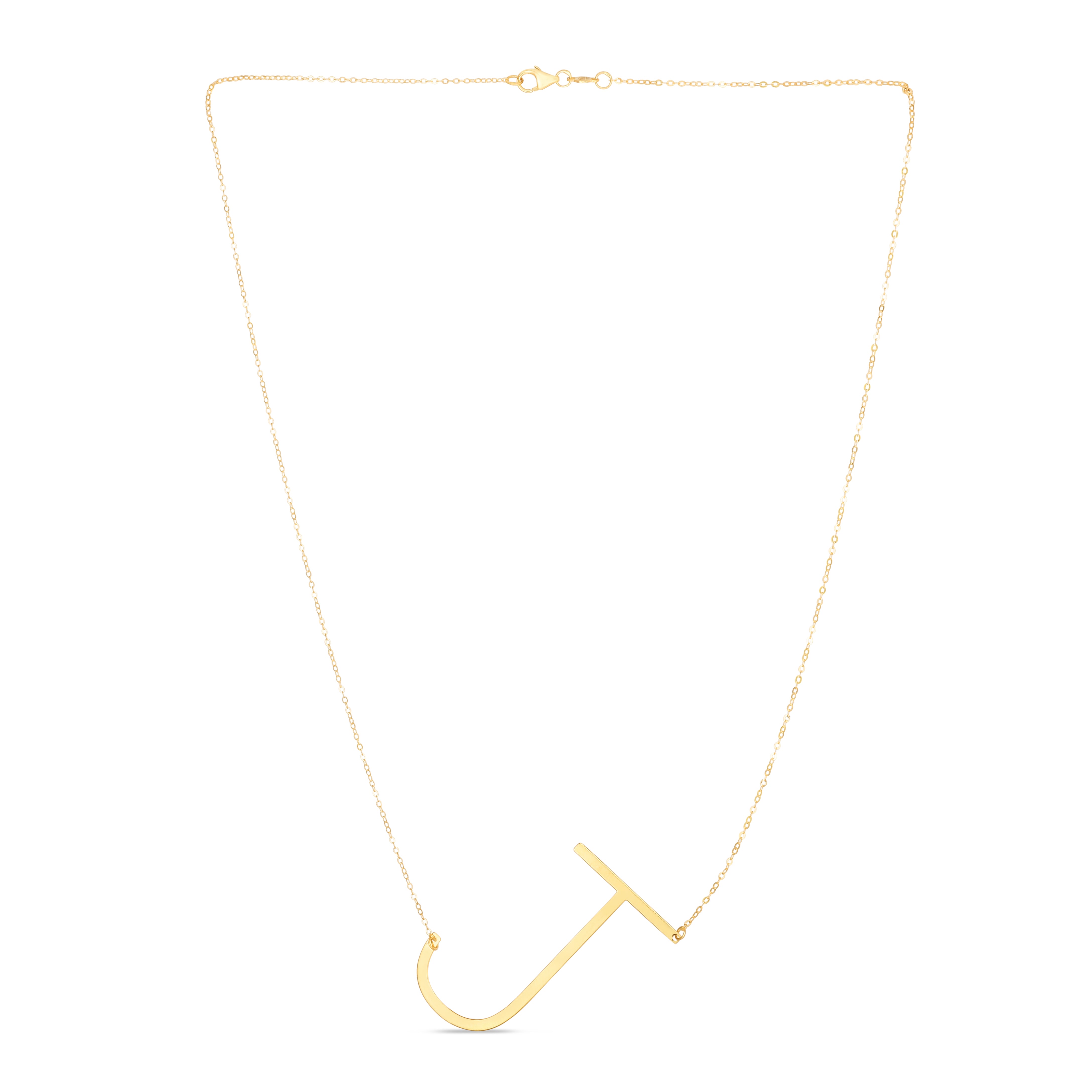 14K Yellow Gold Yours Truly Large Initial J 18" Necklace