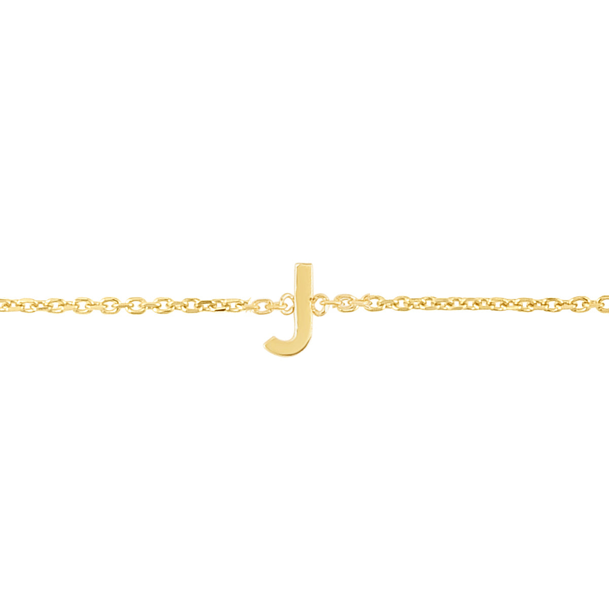 14K Yellow Gold 18" Mini Initial J Necklace