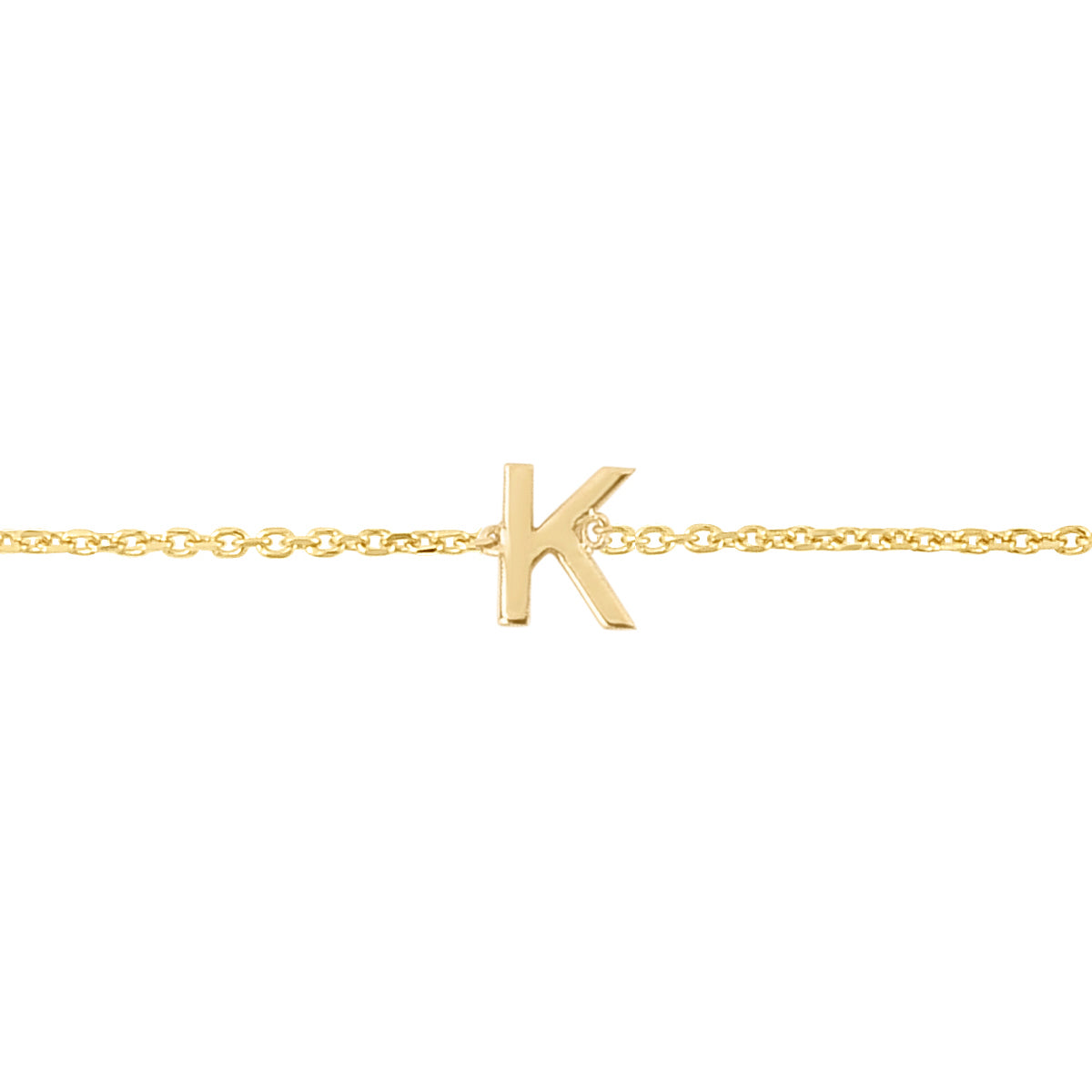 14K Yellow Gold 18" Mini Initial K Necklace