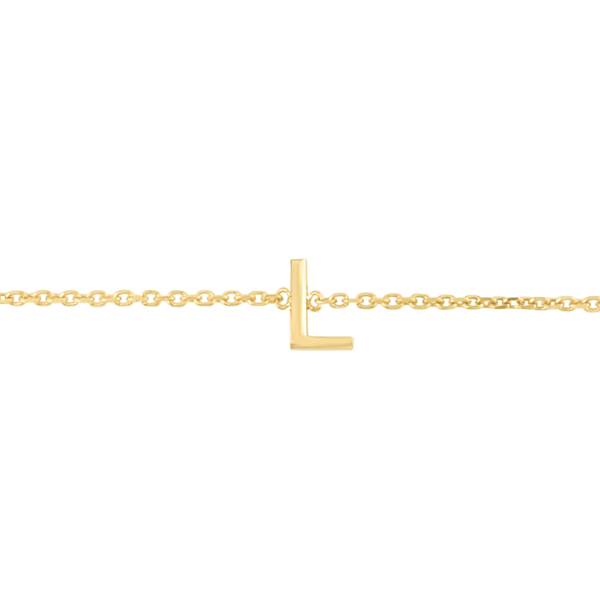 14K Yellow Gold 18" Mini Initial L Necklace