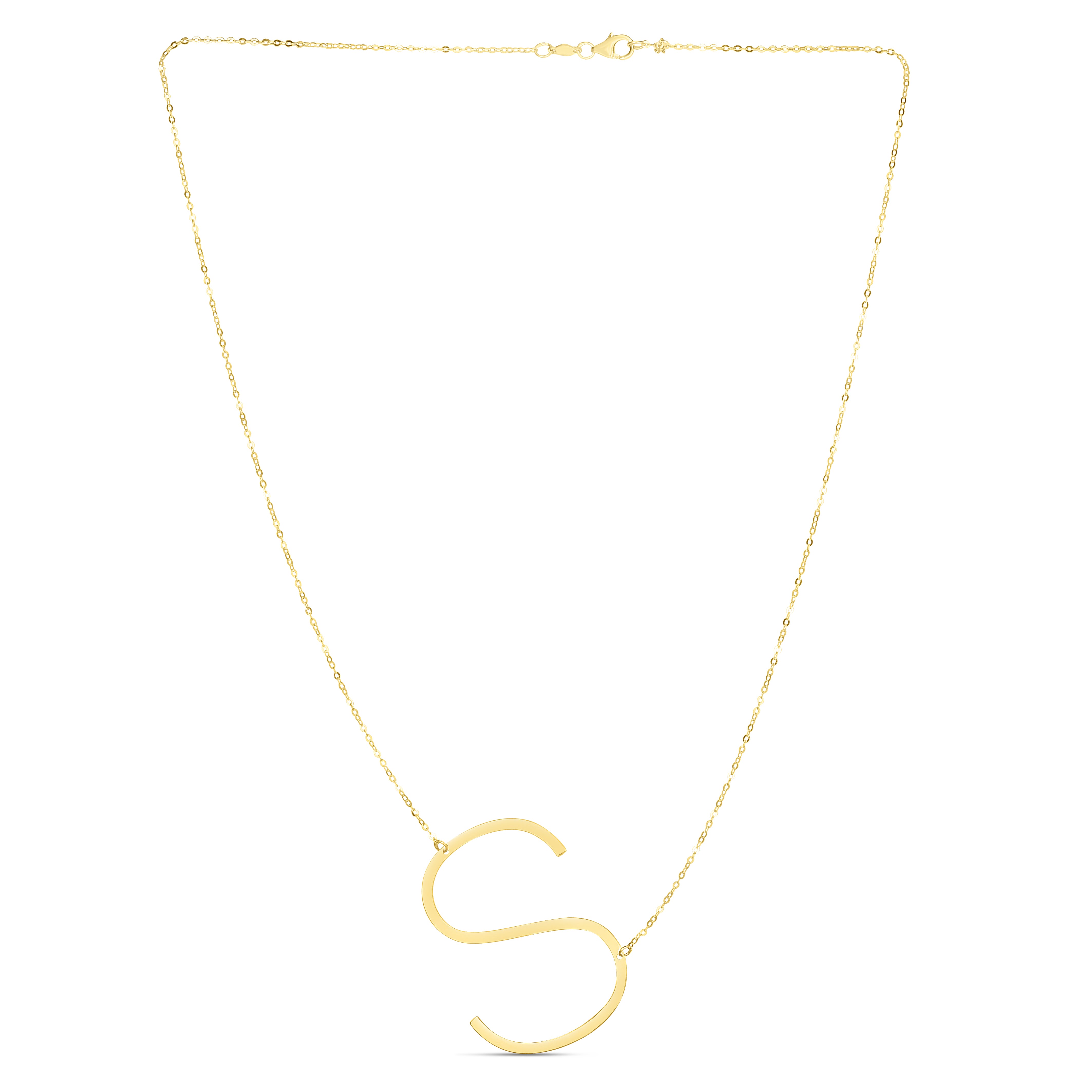 14K Yellow Gold Yours Truly Large Initial S 18" Necklace