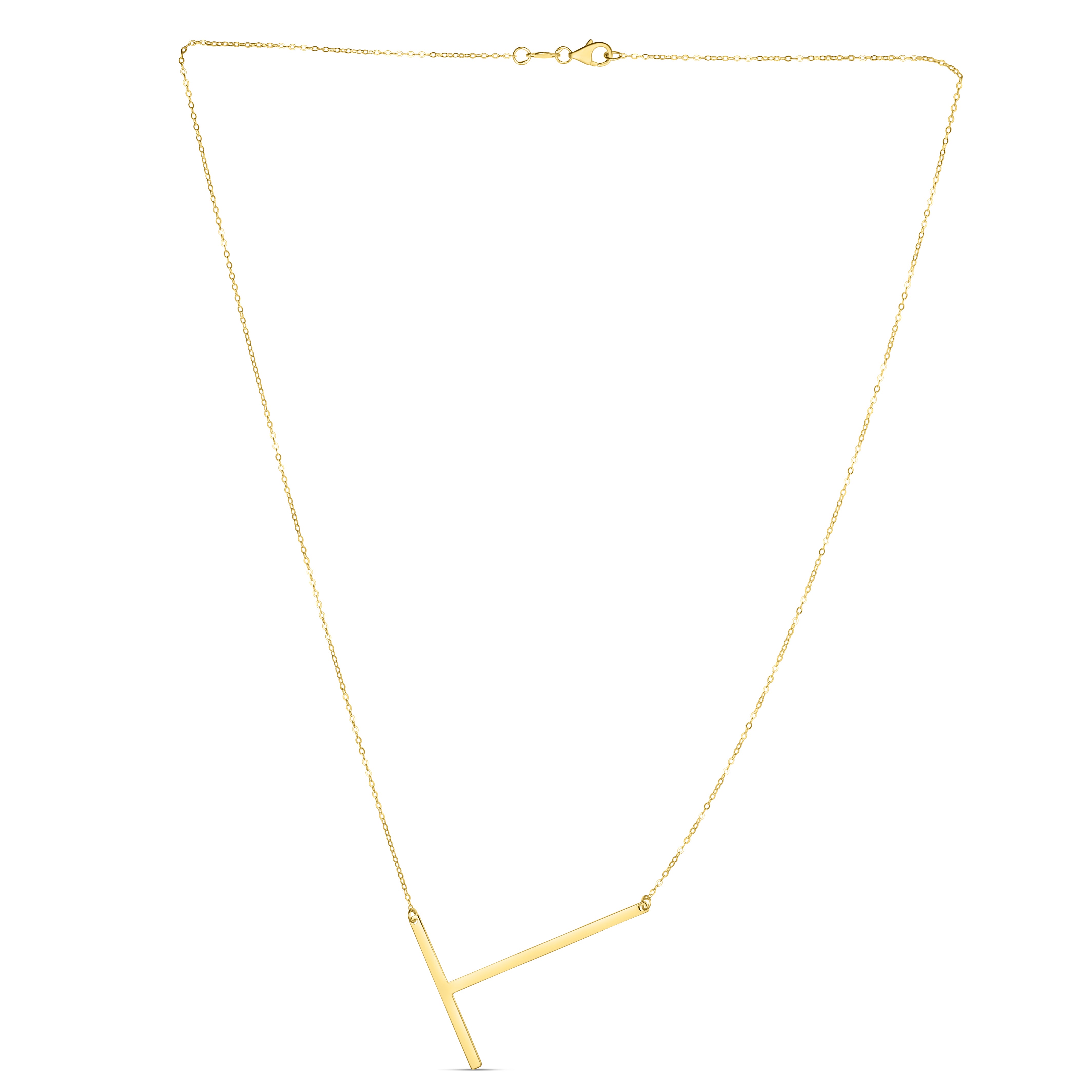 14K Yellow Gold Yours Truly Large Initial T 18" Necklace