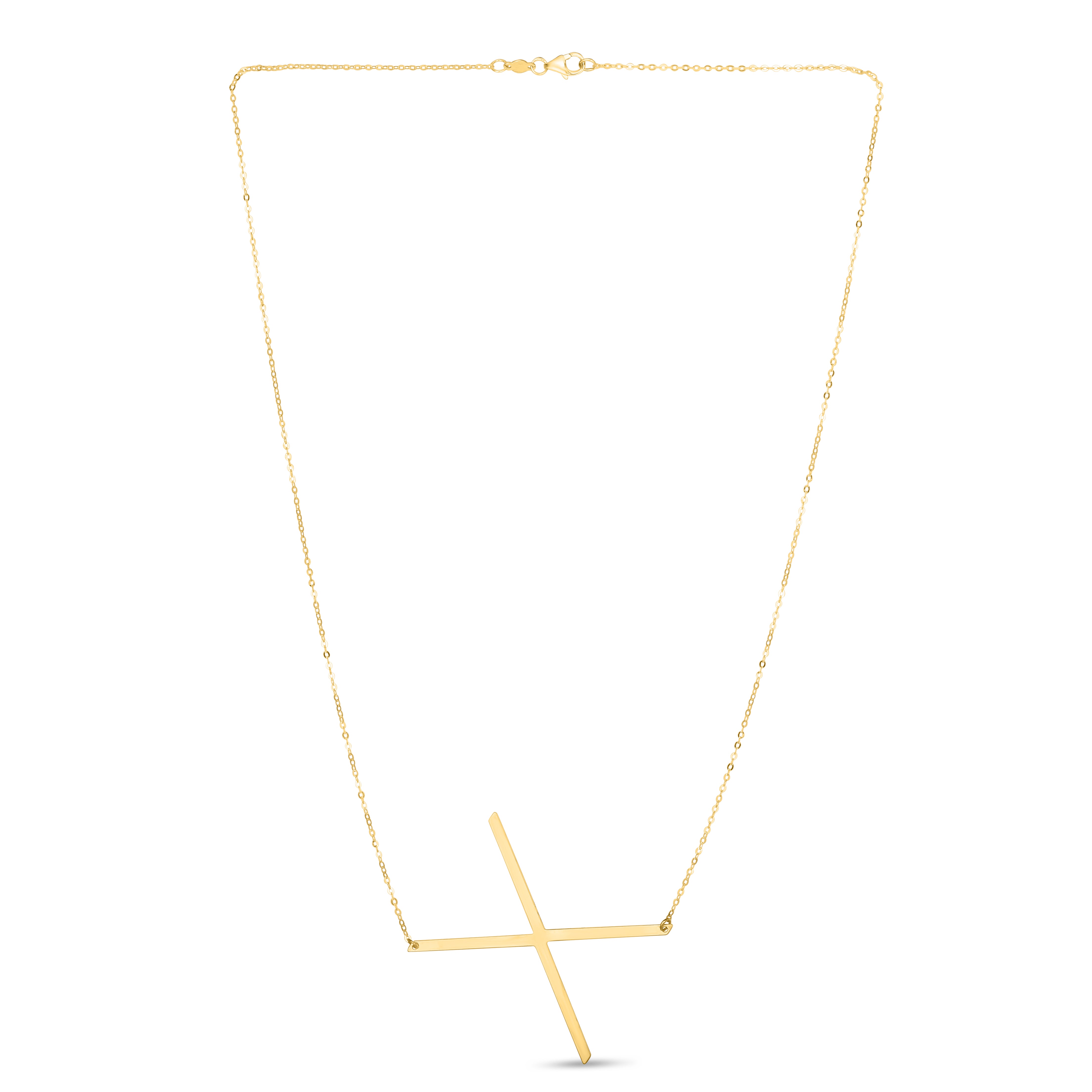 14K Yellow Gold Yours Truly Large Initial X 18" Necklace