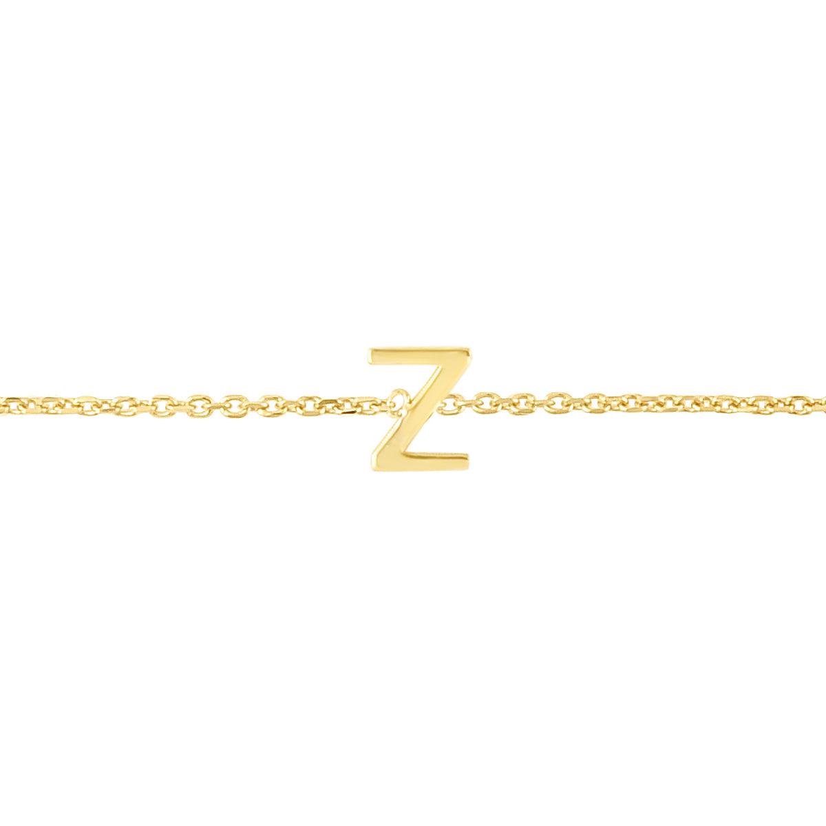 14K Yellow Gold 18" Mini Initial Z Necklace