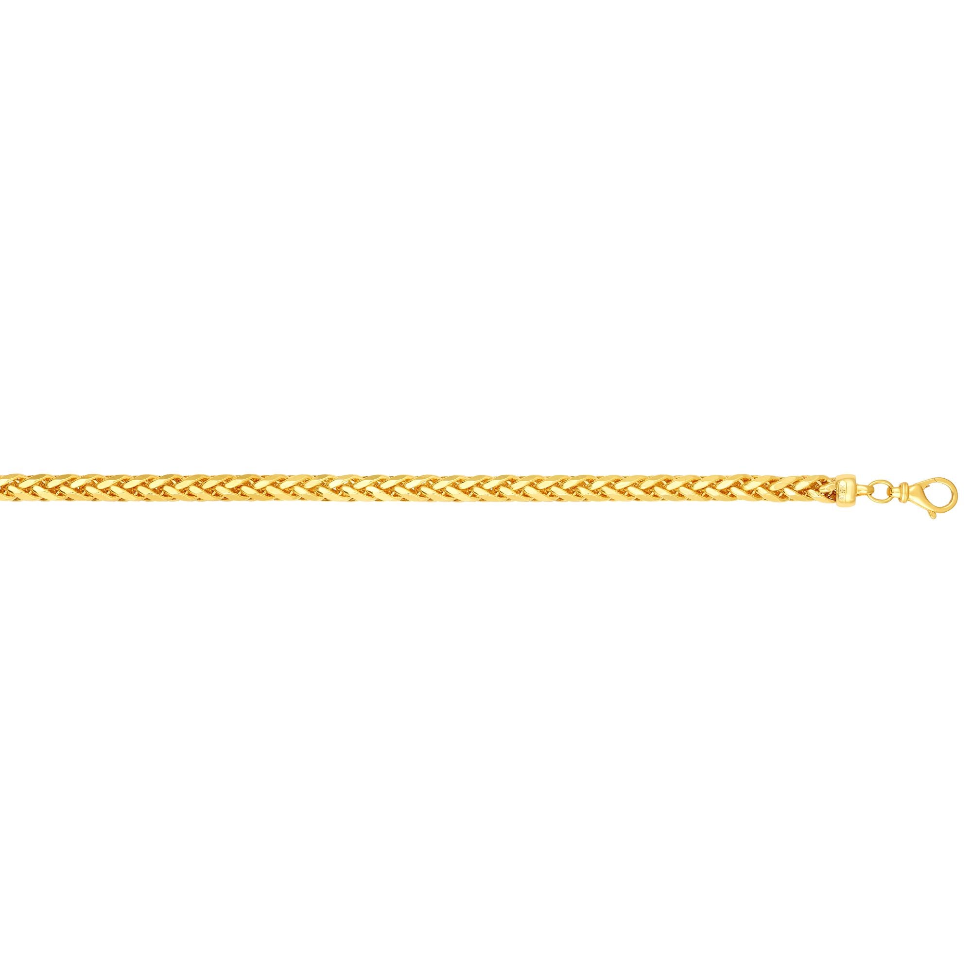 14K Yellow Gold 4mm Diamond Cut Round Franco 30" Chain with Lobster Lock