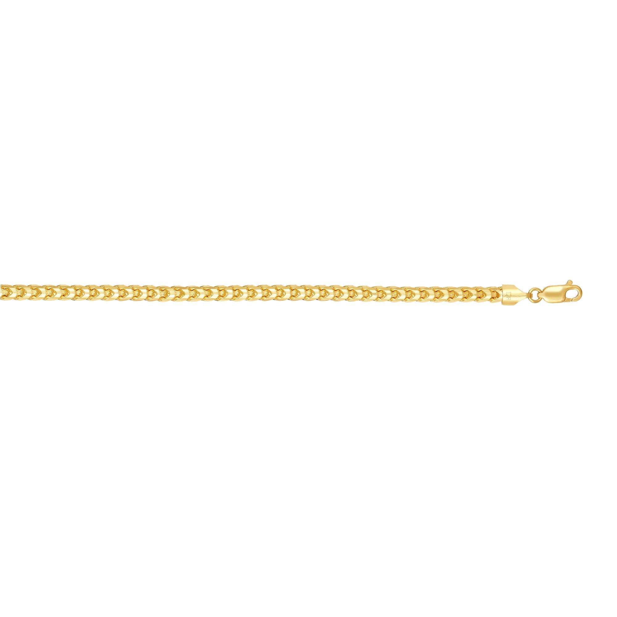 14K Yellow Gold 4.6mm 26" Diamond Cut  Round Franco Chain with Lobster Clasp