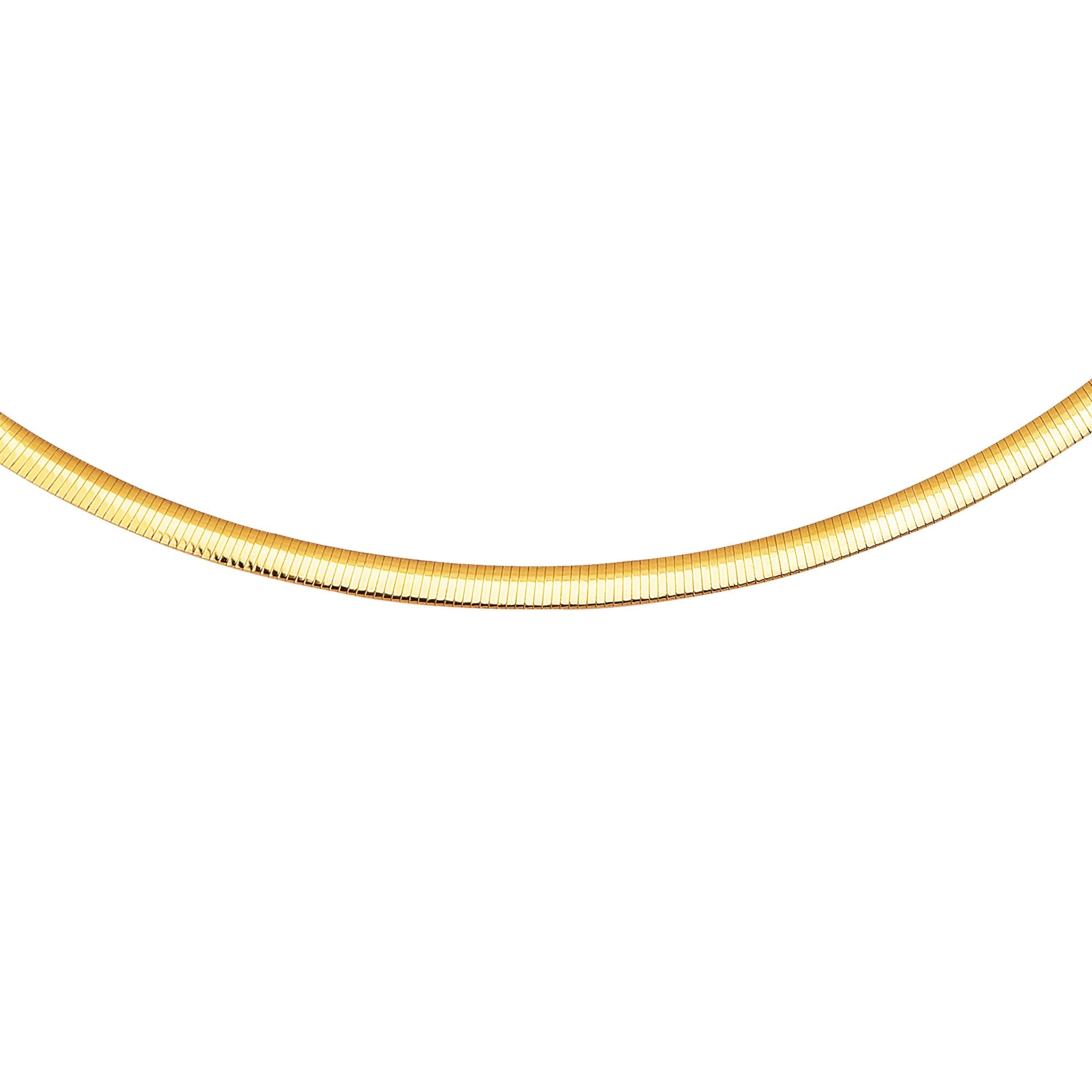 14K & Sterling Silver 18" Reversible Omega Basic Chain