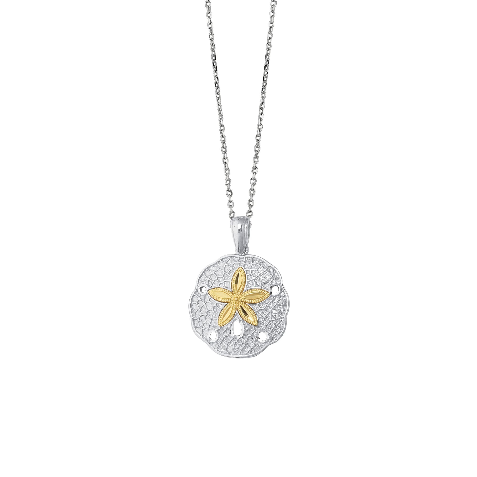 14K & Sterling Silver 18" Sand Dollar Necklace