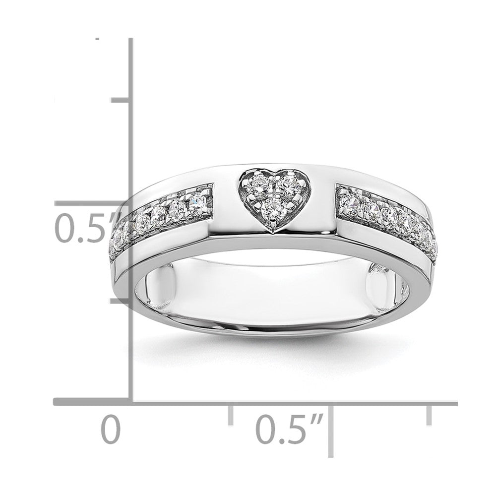 14K White Gold Lab Grown Diamond VS/SI FGH Cut-Out Heart Band