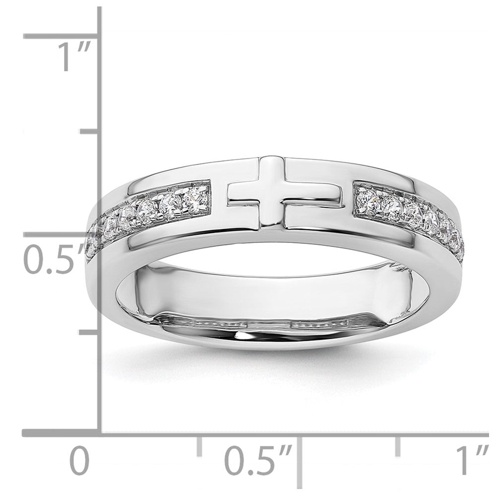 14k White Gold Lab Grown Diamond VS/SI FGH Men's Cross Band