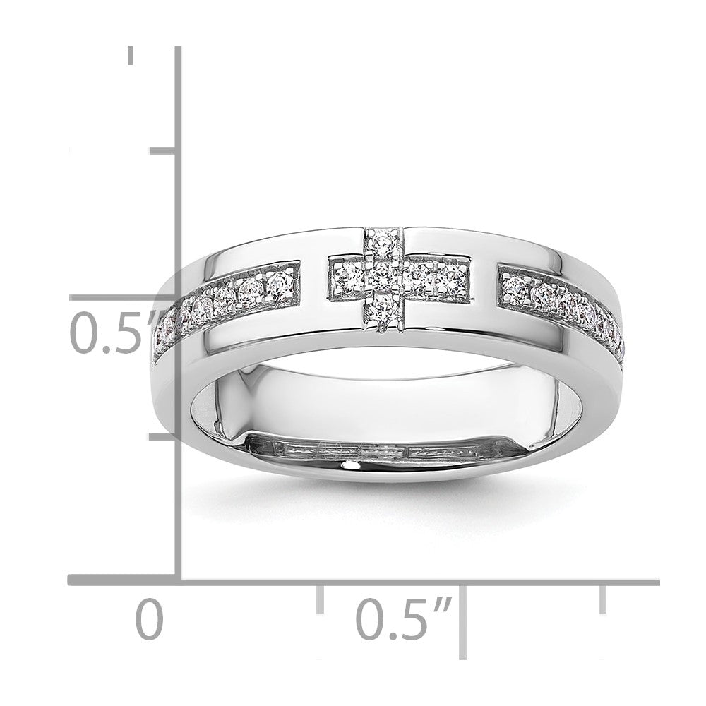 14K White Gold Lab Grown Diamond VS/SI FGH Cross Band