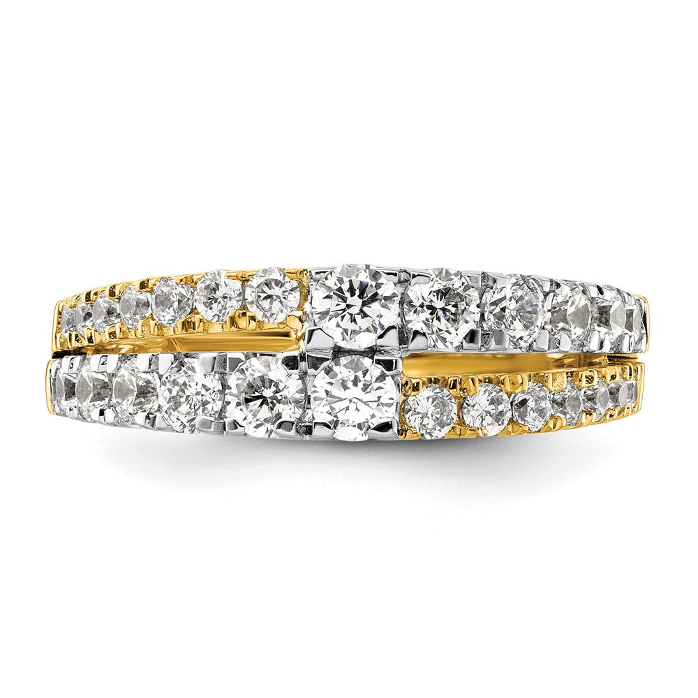 14K Two-Tone Lab Grown Diamond VS/SI FGH Double Band