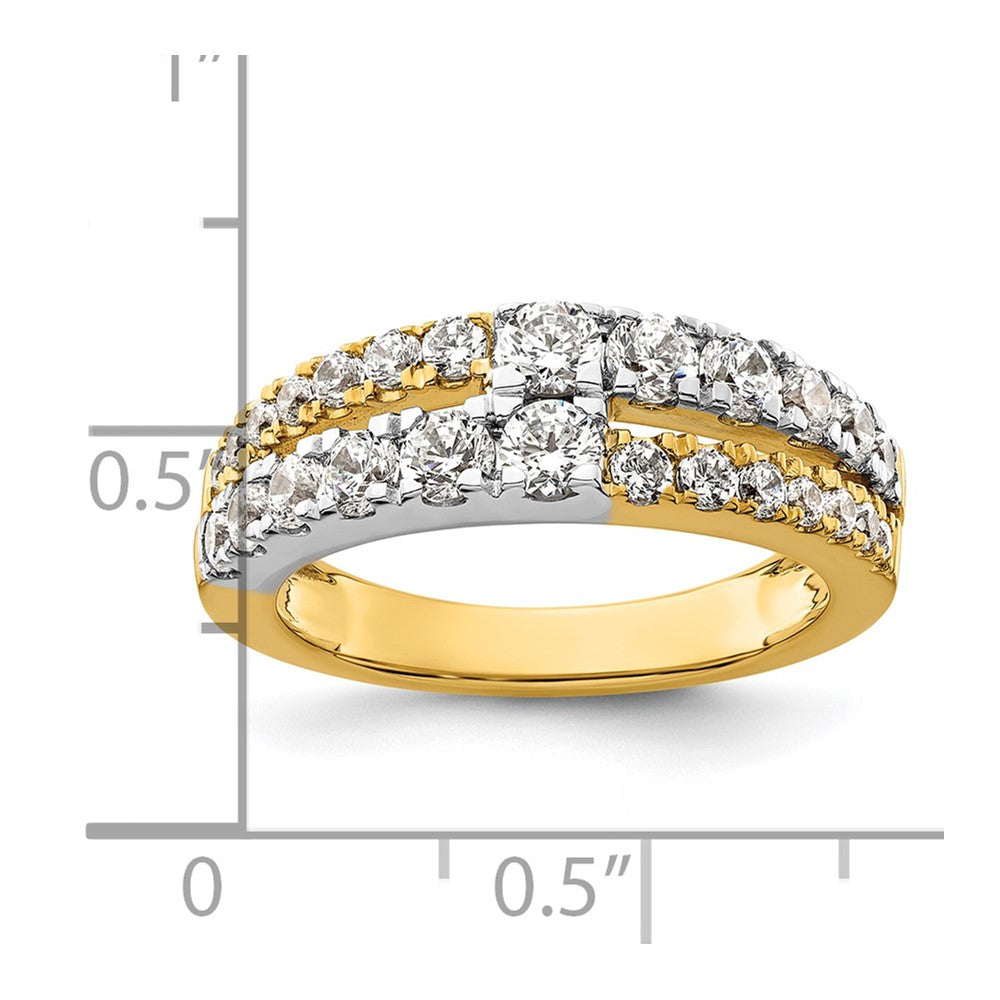 14K Two-Tone Lab Grown Diamond VS/SI FGH Double Band