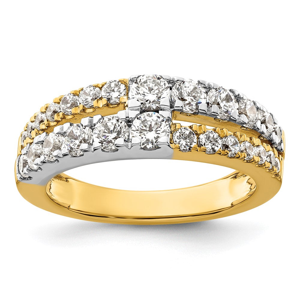 14K Two-Tone Lab Grown Diamond VS/SI FGH Double Band