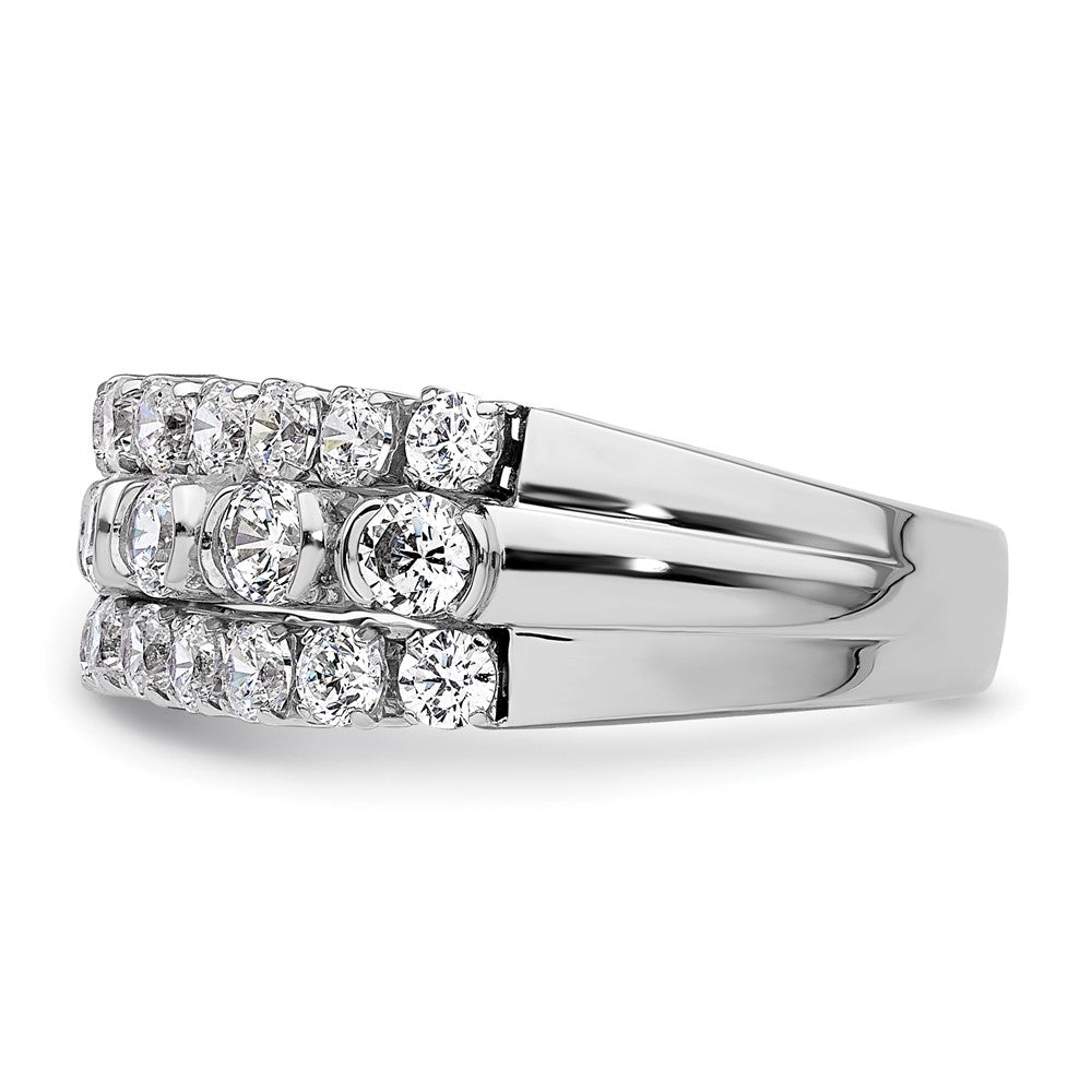 14K White Gold Lab Grown Diamond VS/SI FGH Moveable Triple Band