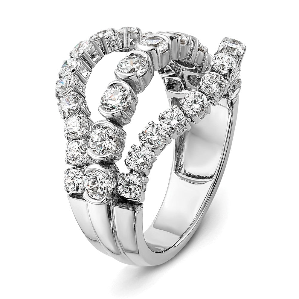 14K White Gold Lab Grown Diamond VS/SI FGH Moveable Triple Band