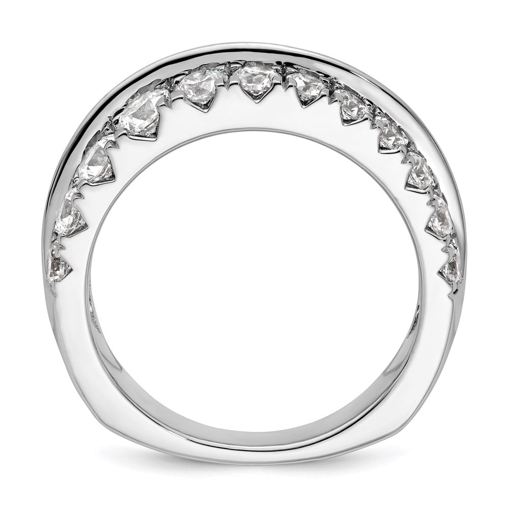 14K White Gold Lab Grown Diamond VS/SI FGH Wave Double Band