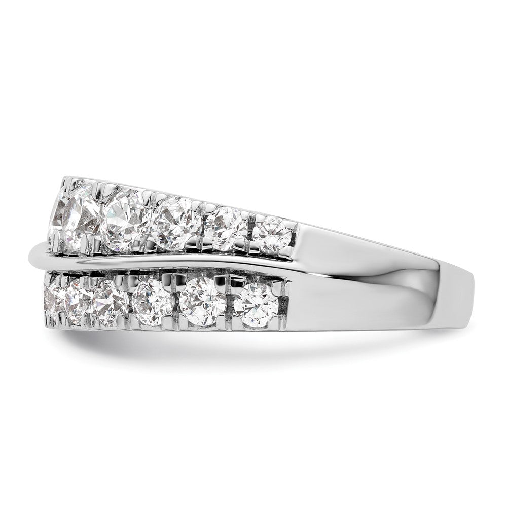 14K White Gold Lab Grown Diamond VS/SI FGH Wave Double Band