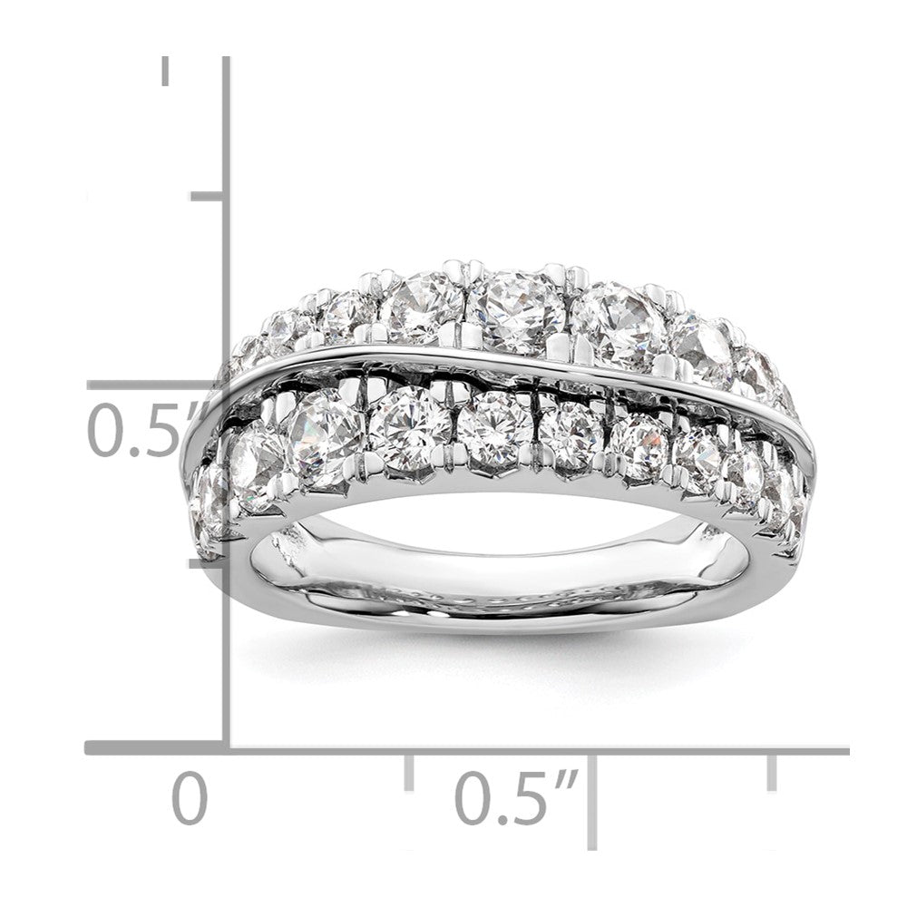 14K White Gold Lab Grown Diamond VS/SI FGH Wave Double Band