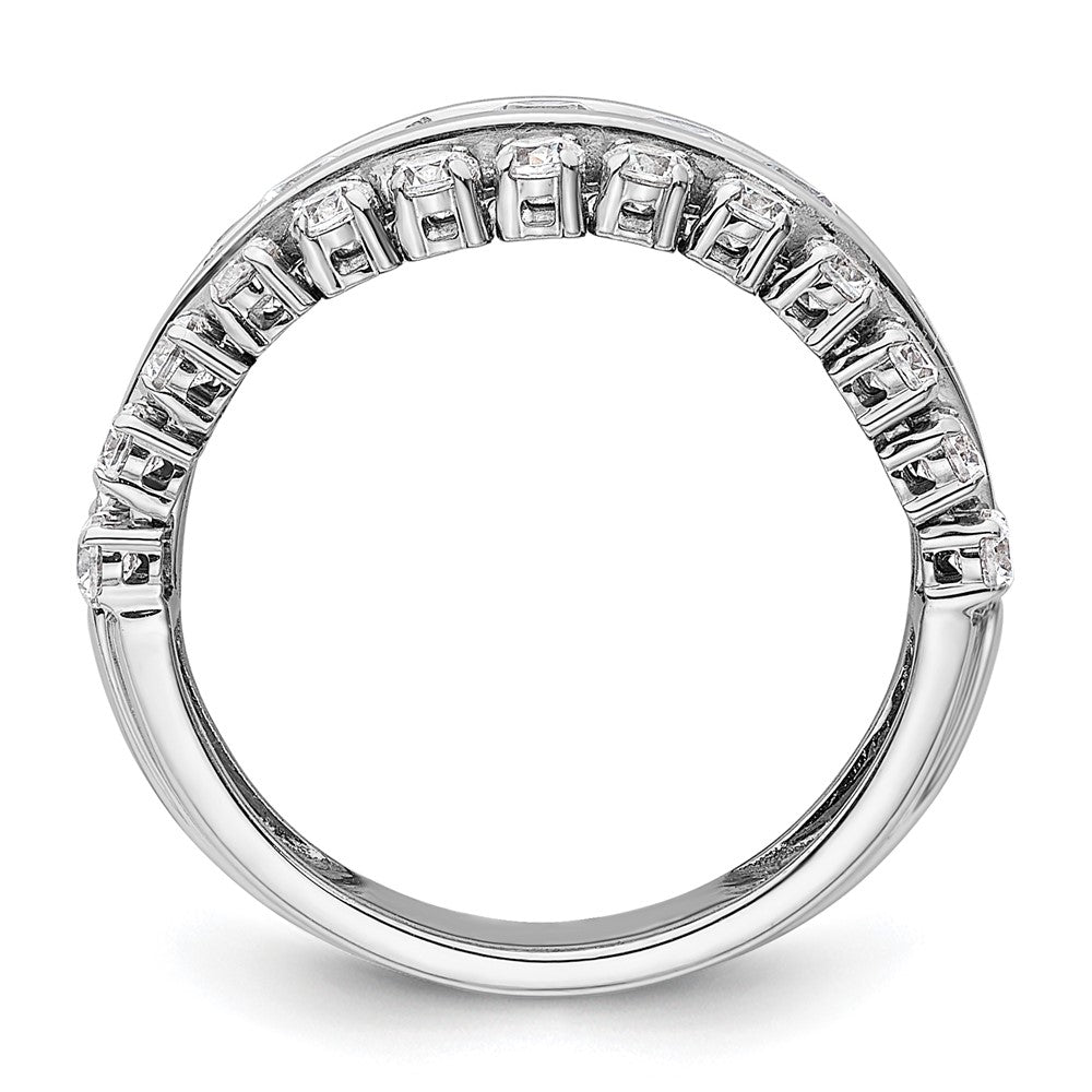 14K White Gold Lab Grown Diamond VS/SI FGH Triple Band