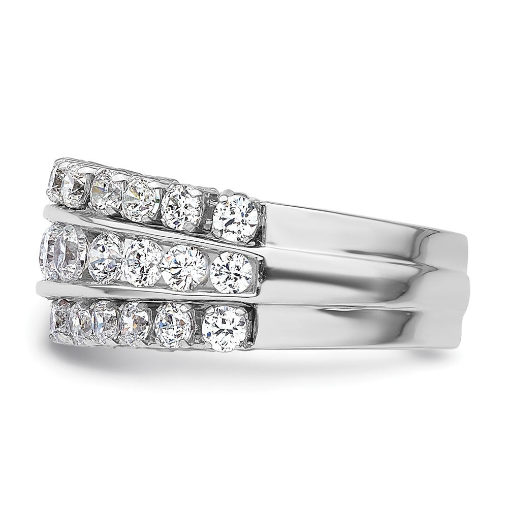 14K White Gold Lab Grown Diamond VS/SI FGH Triple Band