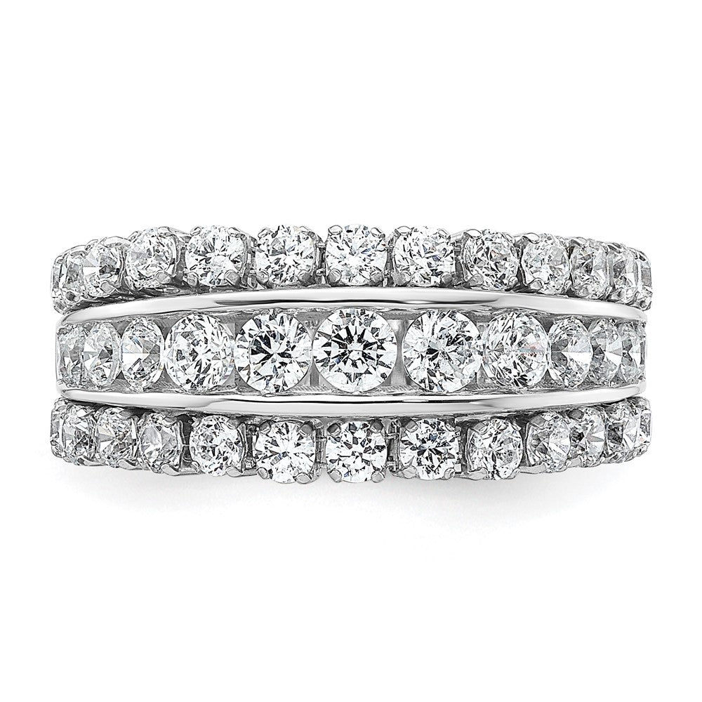 14K White Gold Lab Grown Diamond VS/SI FGH Triple Band