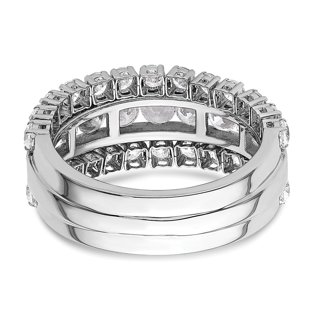 14K White Gold Lab Grown Diamond VS/SI FGH Triple Band