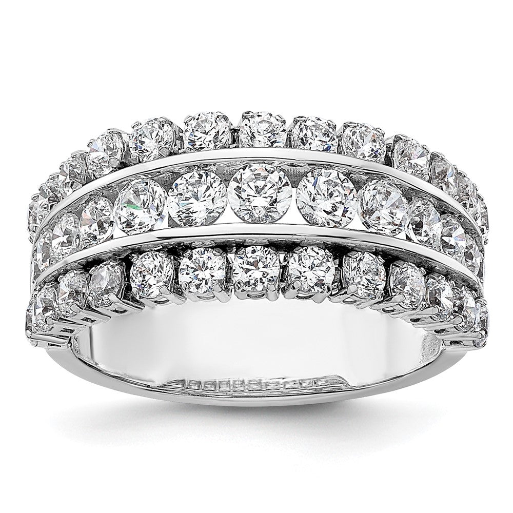 14K White Gold Lab Grown Diamond VS/SI FGH Triple Band