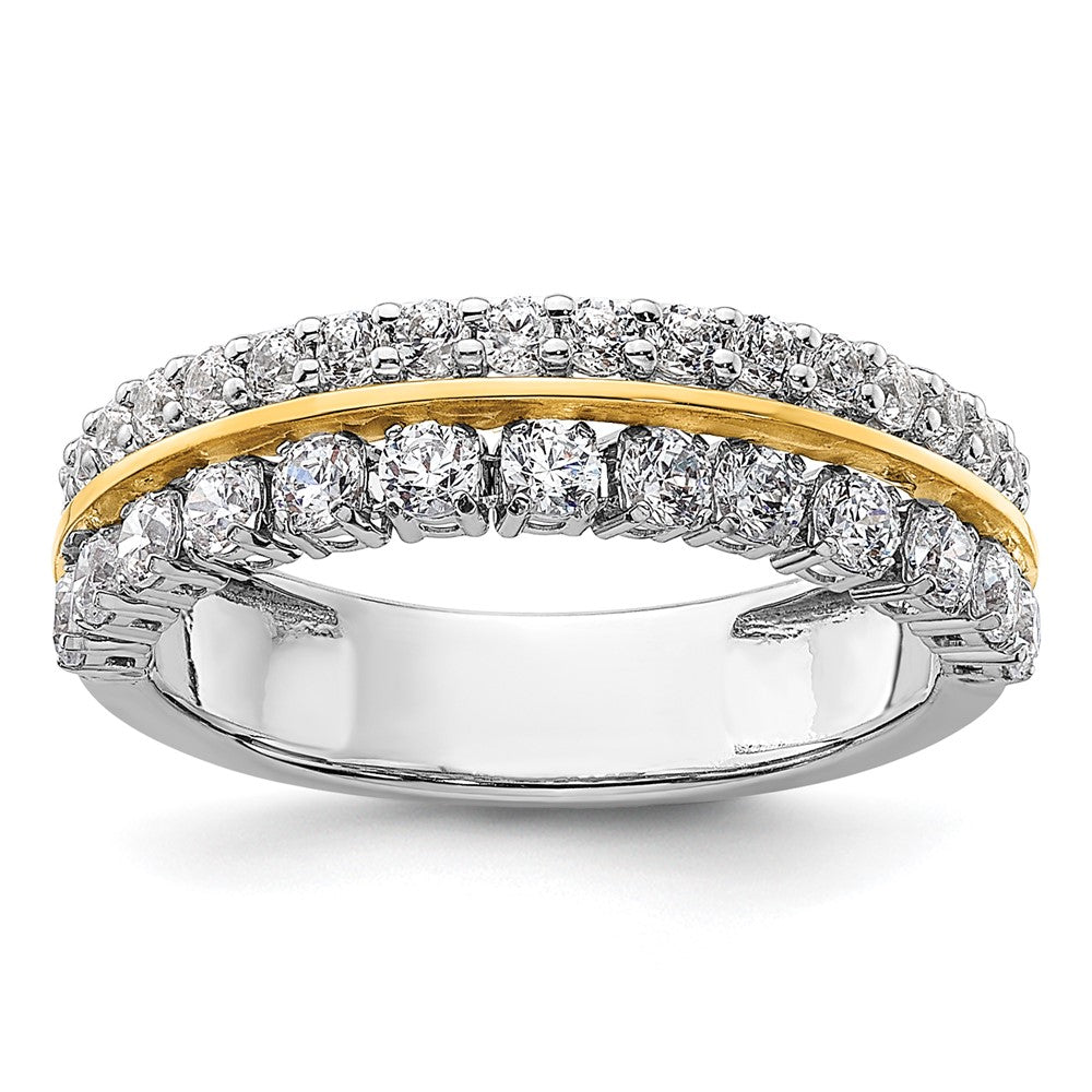 14K Two-Tone Lab Grown Diamond VS/SI FGH Fancy Band