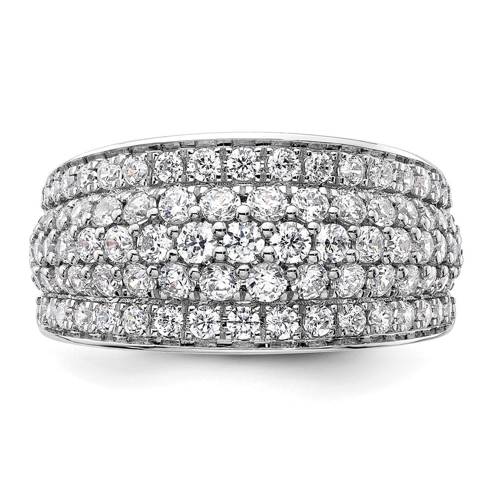 14K White Gold Lab Grown Diamond VS/SI FGH Layered Band