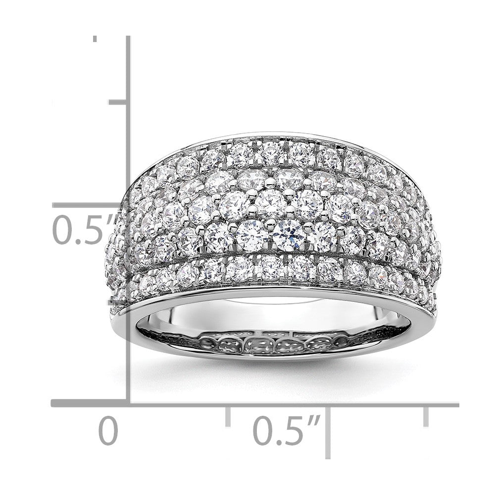 14K White Gold Lab Grown Diamond VS/SI FGH Layered Band