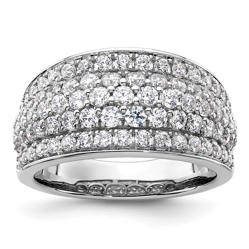 14K White Gold Lab Grown Diamond VS/SI FGH Layered Band