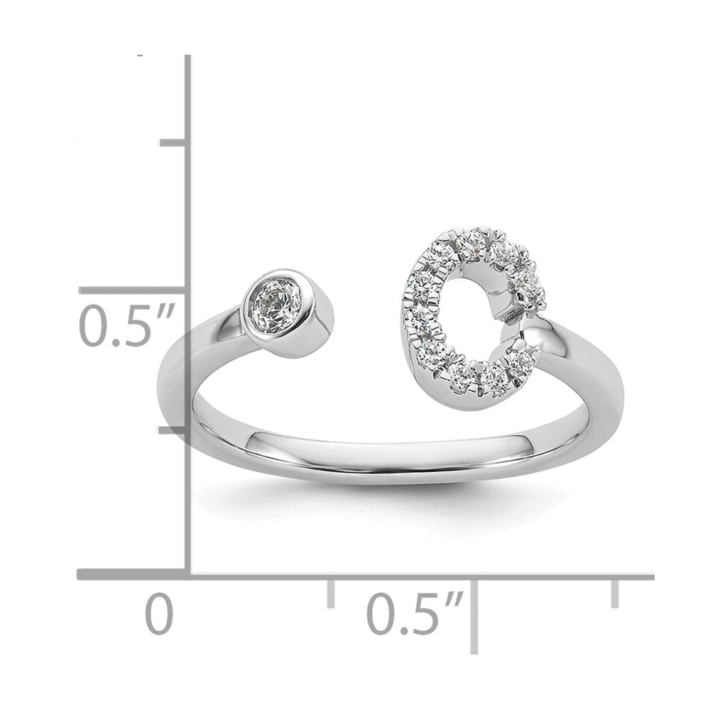 14K White Gold Lab Grown Diamond VS/SI FGH Initial C Adjustable Rin