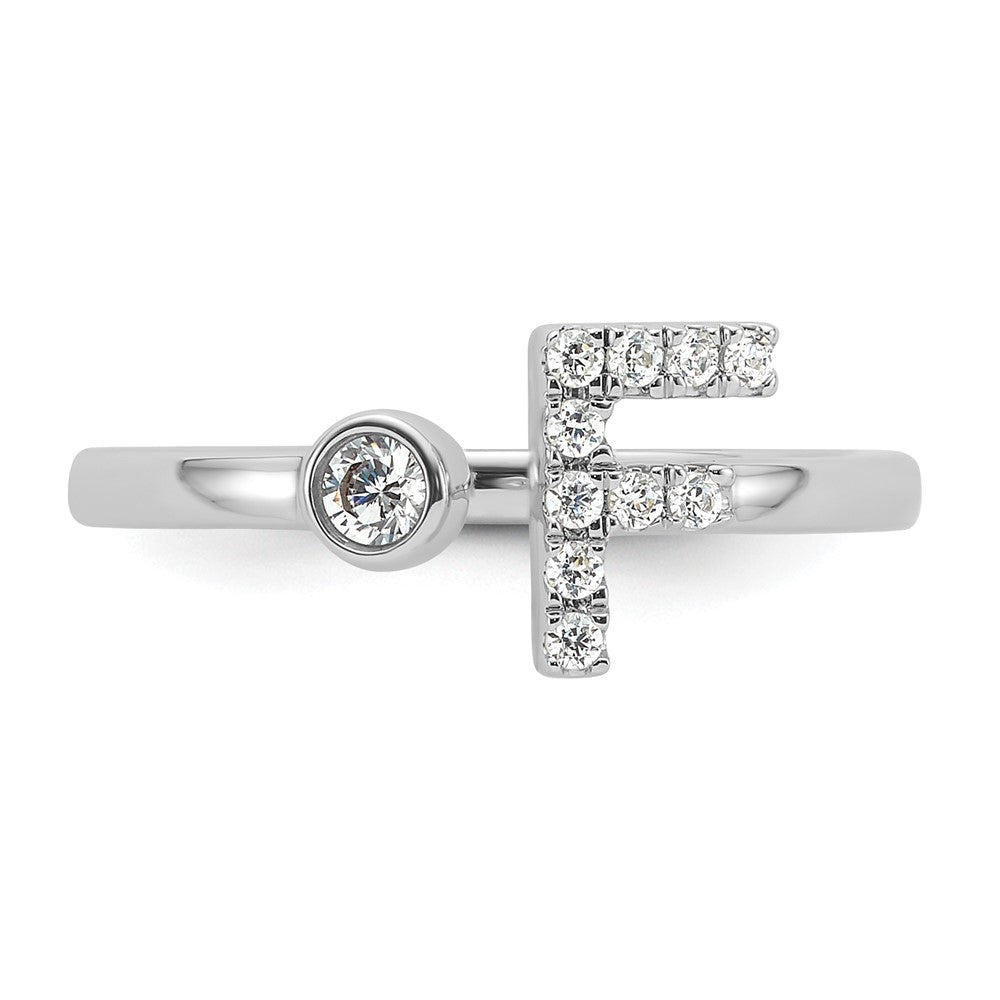 14K White Gold Lab Grown Diamond VS/SI FGH Initial F Adjustable Rin