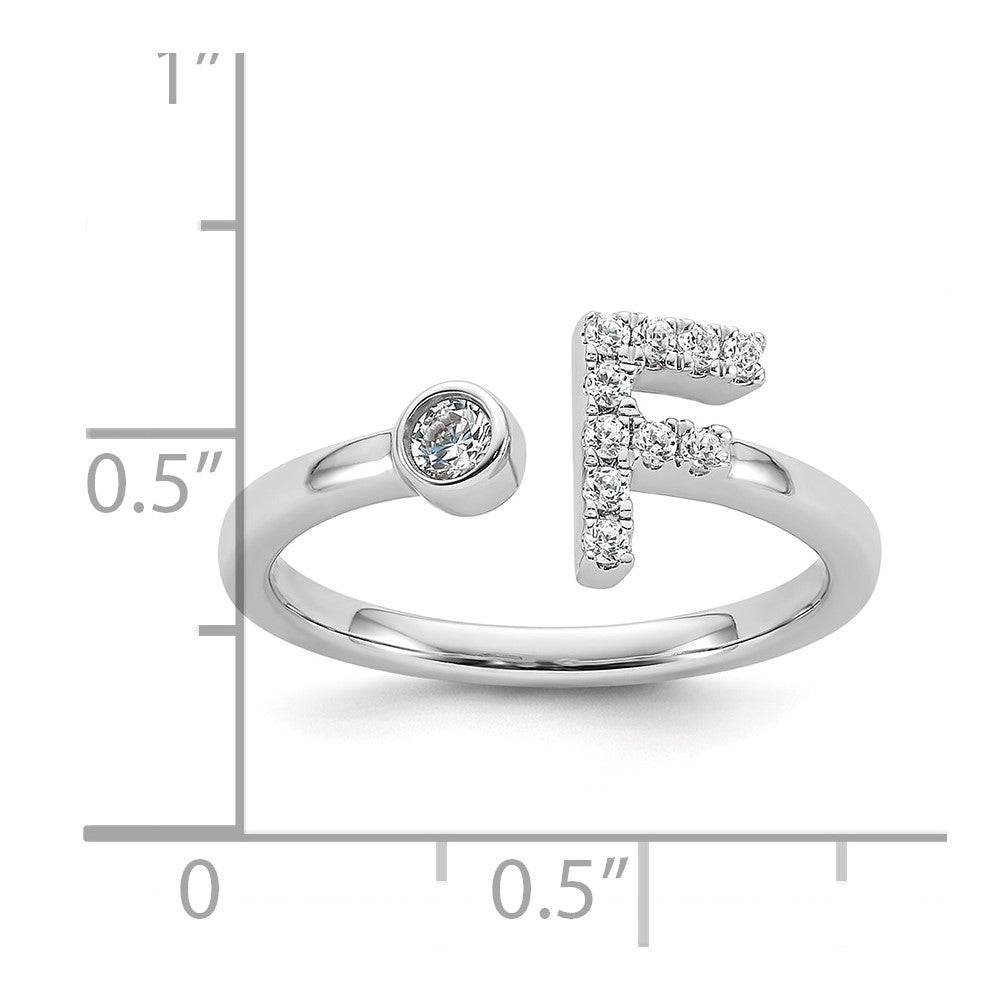 14K White Gold Lab Grown Diamond VS/SI FGH Initial F Adjustable Rin