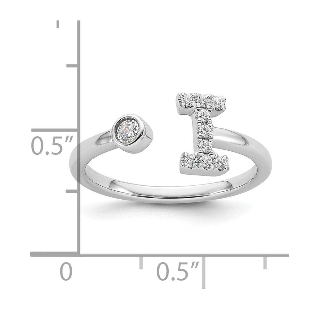 14K White Gold Lab Grown Diamond VS/SI FGH Initial I Adjustable Rin