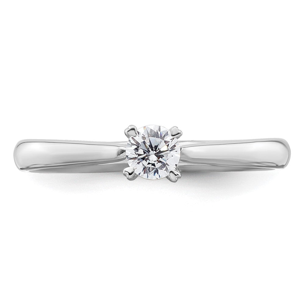 14k White Gold Lab Grown VS/SI FGH Dia Solitaire Complete Engagement Ring