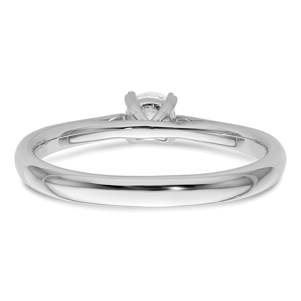 14k White Gold Lab Grown VS/SI FGH Dia Solitaire Complete Engagement Ring