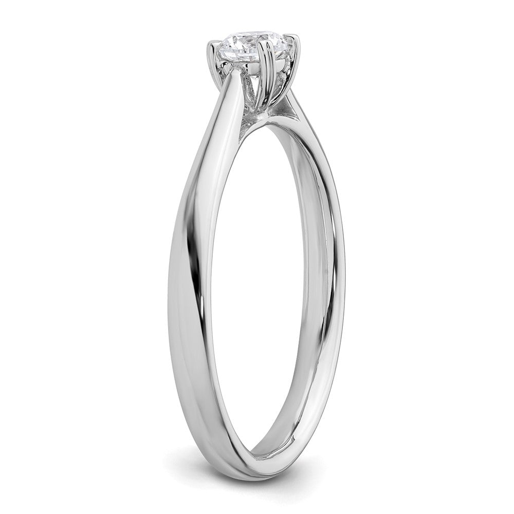 14k White Gold Lab Grown VS/SI FGH Dia Solitaire Complete Engagement Ring